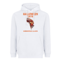 White Halloween 1978 Holiday Spooky Myers Pumpkin Haddonfield Heavyweight Hoodie - minhPixels