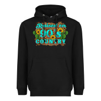 Black raised 90's country cactus sunflower's Heavyweight Hoodie - Artiststas