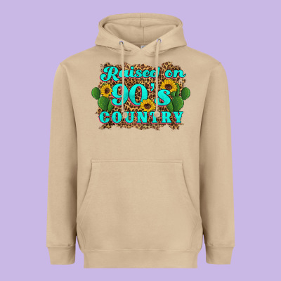 Raised 90's Country Cactus Sunflower's Heavyweight Hoodie Designed By Artiststas