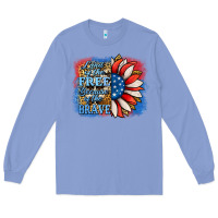 Colony Blue patriotic sunflower land of the free Long Sleeve Tee - Jasminsmagicworld