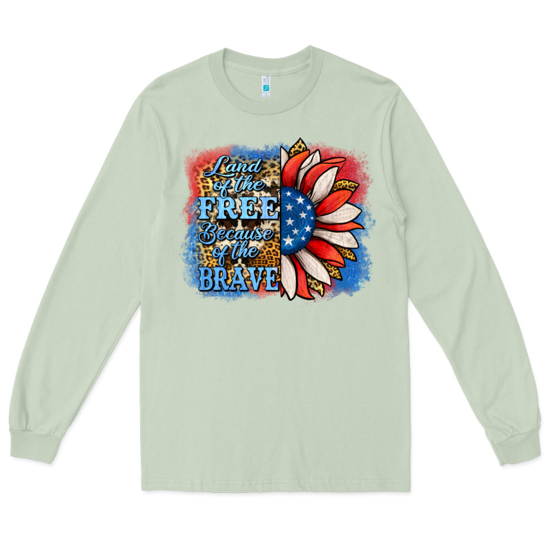 Patriotic Sunflower Land Of The Free Long Sleeve Tee by Jasminsmagicworld | Teevron
