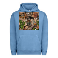 Pigment Pebble Blue western rodeo Urban Hoodie - AdoDesignShop