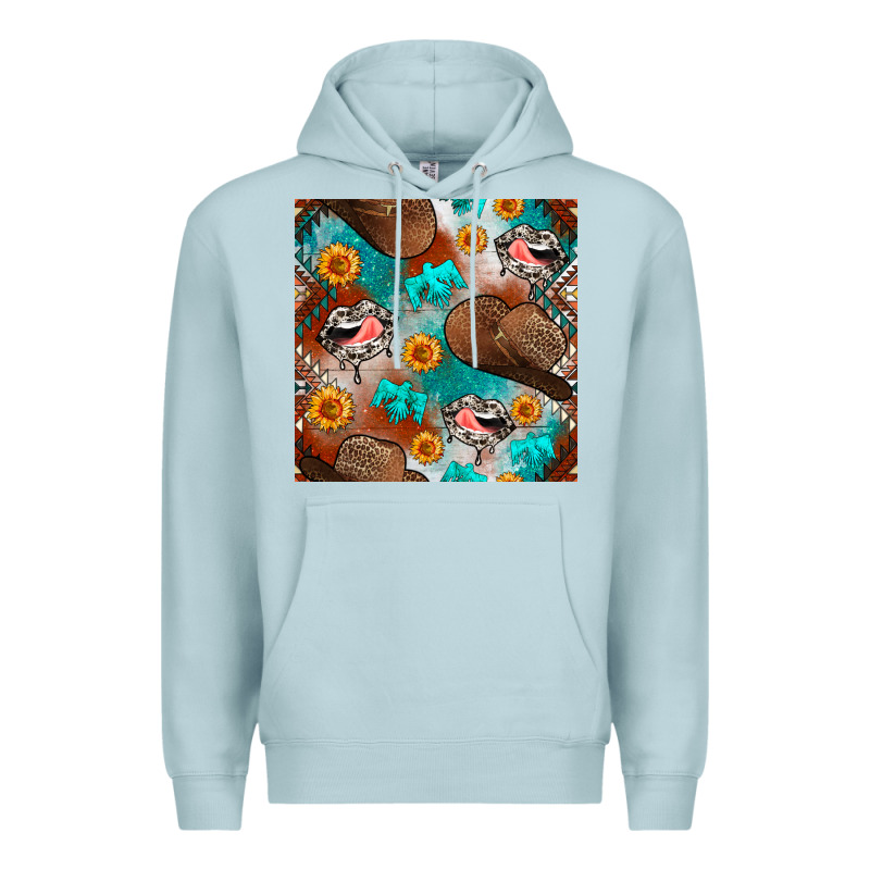 Western Cowboy Hat Seamless Pattern Premium Hoodie by BundleAndBundleShop | Teevron