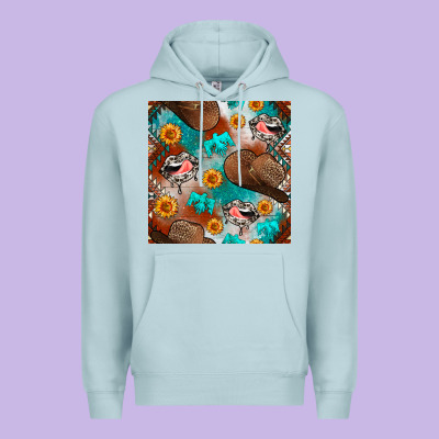 Western Cowboy Hat Seamless Pattern Premium Hoodie Designed By Bundleandbundleshop