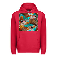 Cardinal western cowboy hat seamless pattern Premium Hoodie - BundleAndBundleShop