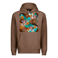 Chestnut western cowboy hat seamless pattern Premium Hoodie - BundleAndBundleShop