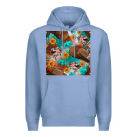Colony Blue western cowboy hat seamless pattern Premium Hoodie - BundleAndBundleShop