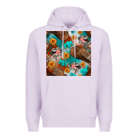 Lilac western cowboy hat seamless pattern Premium Hoodie - BundleAndBundleShop