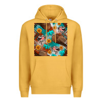 Mustard western cowboy hat seamless pattern Premium Hoodie - BundleAndBundleShop