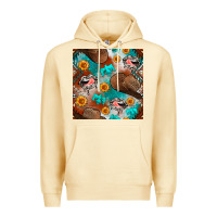 Pina Colada western cowboy hat seamless pattern Premium Hoodie - BundleAndBundleShop