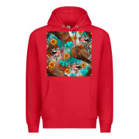 Red western cowboy hat seamless pattern Premium Hoodie - BundleAndBundleShop