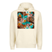 Sandshell western cowboy hat seamless pattern Premium Hoodie - BundleAndBundleShop