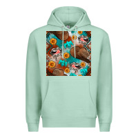 Seafoam western cowboy hat seamless pattern Premium Hoodie - BundleAndBundleShop