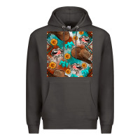 Smoke western cowboy hat seamless pattern Premium Hoodie - BundleAndBundleShop