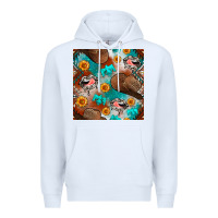 White western cowboy hat seamless pattern Premium Hoodie - BundleAndBundleShop