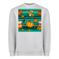 Heather Grey autumn seamless pattern Heavyweight Sweatshirt - BundleAndBundleShop