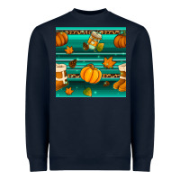 Navy autumn seamless pattern Heavyweight Sweatshirt - BundleAndBundleShop