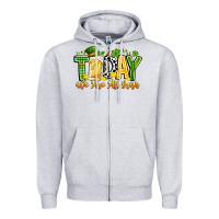 Heather Grey today we are all irish Zipper Hoodie - CowhideDigitalArt