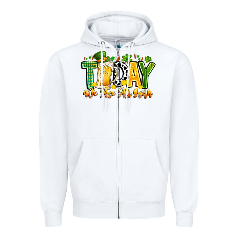 Today We Are All Irish Zipper Hoodie by CowhideDigitalArt | Teevron