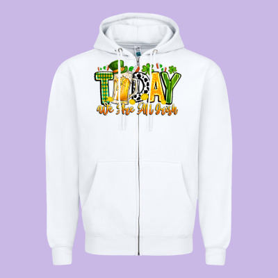 Today We Are All Irish Zipper Hoodie Designed By Cowhidedigitalart