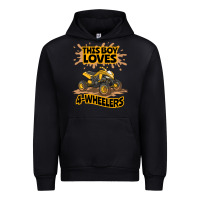 Black Kids Atv Outfit 4 Wheeler Mudding Gift- Boys Four Wheeler Urban Hoodie - minhPixels