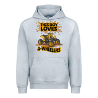Heather Grey Kids Atv Outfit 4 Wheeler Mudding Gift- Boys Four Wheeler Urban Hoodie - minhPixels