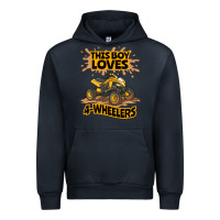 Navy Kids Atv Outfit 4 Wheeler Mudding Gift- Boys Four Wheeler Urban Hoodie - minhPixels