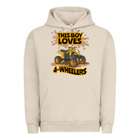 Pigment French Oak Kids Atv Outfit 4 Wheeler Mudding Gift- Boys Four Wheeler Urban Hoodie - minhPixels