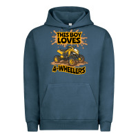 Pigment Midnight Navy Kids Atv Outfit 4 Wheeler Mudding Gift- Boys Four Wheeler Urban Hoodie - minhPixels