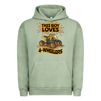 Pigment Oil Green Kids Atv Outfit 4 Wheeler Mudding Gift- Boys Four Wheeler Urban Hoodie - minhPixels