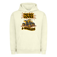 Pigment Pistachio Kids Atv Outfit 4 Wheeler Mudding Gift- Boys Four Wheeler Urban Hoodie - minhPixels