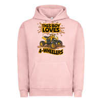 Pigment Salmon Kids Atv Outfit 4 Wheeler Mudding Gift- Boys Four Wheeler Urban Hoodie - minhPixels