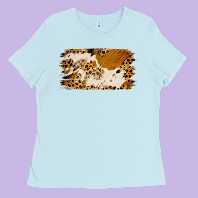 Leopard Cowhide Brushstroke Ladies Tee Designed By Jasminsmagicworld