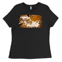 Black leopard cowhide brushstroke Ladies Tee - Jasminsmagicworld