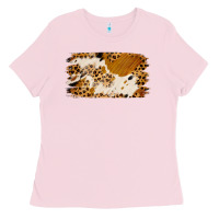 Bubblegum Pink leopard cowhide brushstroke Ladies Tee - Jasminsmagicworld