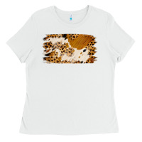 White leopard cowhide brushstroke Ladies Tee - Jasminsmagicworld