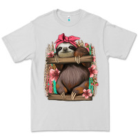 Dove Grey cute floral baby sloth Premium Tee - Jasminsmagicworld