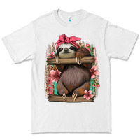 White cute floral baby sloth Premium Tee - Jasminsmagicworld
