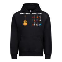 Black Guitars How it Started How It's Going Guitar Players Funny Urban Hoodie - minhPixels