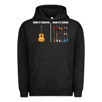 Pigment Black Guitars How it Started How It's Going Guitar Players Funny Urban Hoodie - minhPixels