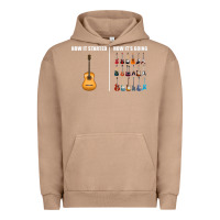 Pigment Burro Guitars How it Started How It's Going Guitar Players Funny Urban Hoodie - minhPixels