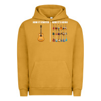 Pigment Peanut Butter Guitars How it Started How It's Going Guitar Players Funny Urban Hoodie - minhPixels