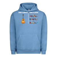 Pigment Pebble Blue Guitars How it Started How It's Going Guitar Players Funny Urban Hoodie - minhPixels