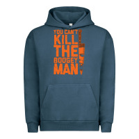 Pigment Midnight Navy oogeyman halloween horror distressed quote orange Urban Hoodie - minhPixels