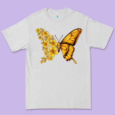 Childhood Cancer Butterfly Premium Tee Designed By Jasminsmagicworld