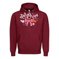 Burgundy easter teacher Zipper Hoodie - CowhideDigitalArt
