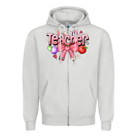 Dove Grey easter teacher Zipper Hoodie - CowhideDigitalArt