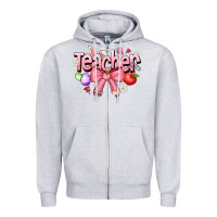 Heather Grey easter teacher Zipper Hoodie - CowhideDigitalArt