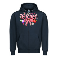 Navy easter teacher Zipper Hoodie - CowhideDigitalArt