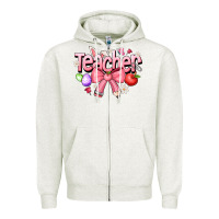 Oatmeal Heather easter teacher Zipper Hoodie - CowhideDigitalArt